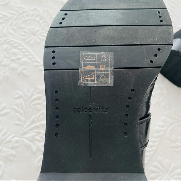 NWOB Lulus Dolce Vita Gaven Black Leather Belted Mid-Calf Boots 7.5 - Picture 12 of 12